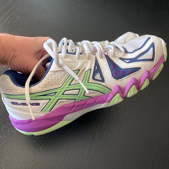 Asics Gel-Blade 5 Women's Court Shoes, White/Pistachio/Grape/Size 6.5 - Picture 13 of 13